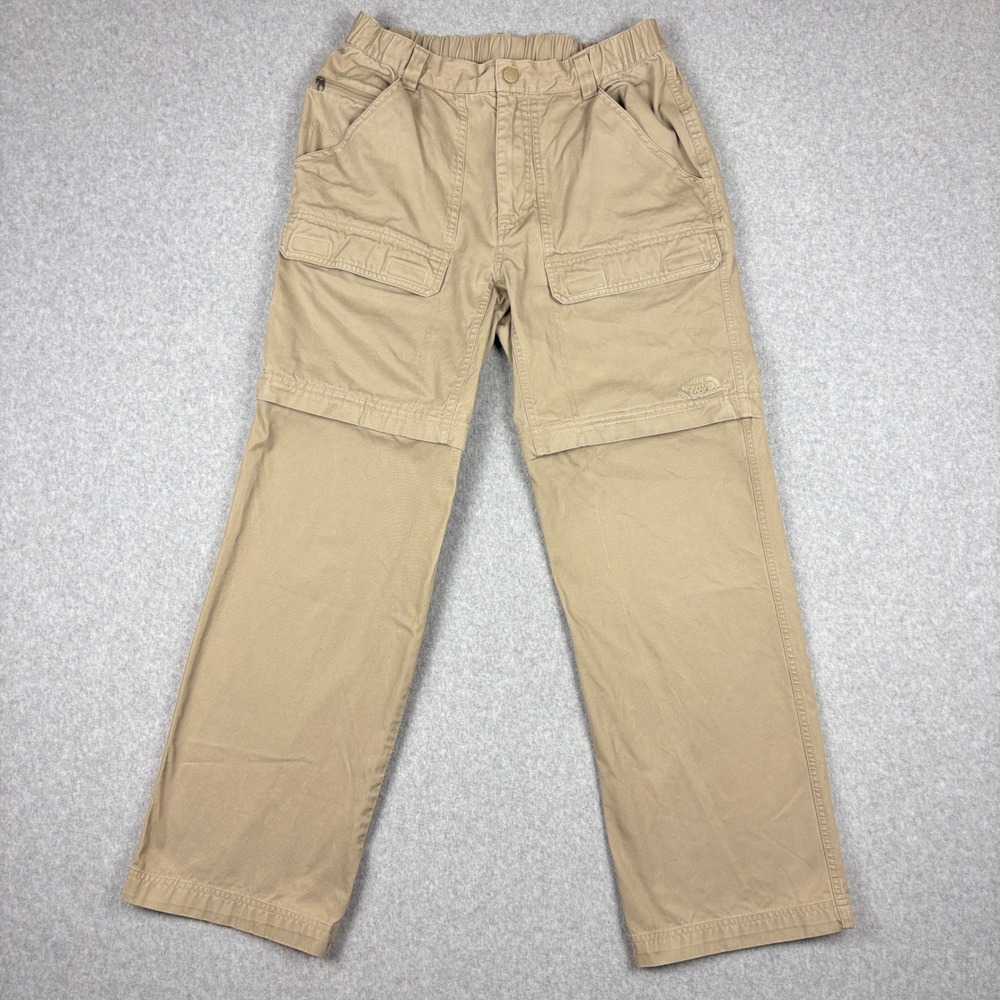The North Face Convertible Cargo Pants Mens Small Khaki Zip Off Hiking